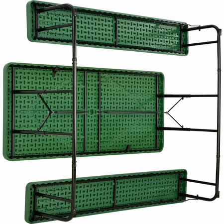 Global Industrial 6' Folding Plastic Picnic Table, Green 695769GN